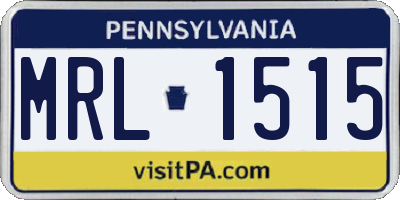 PA license plate MRL1515