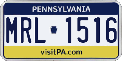 PA license plate MRL1516