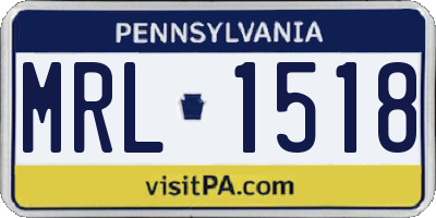 PA license plate MRL1518