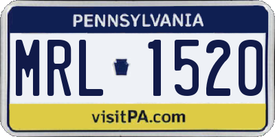 PA license plate MRL1520