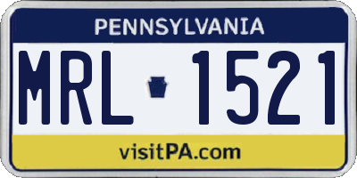 PA license plate MRL1521