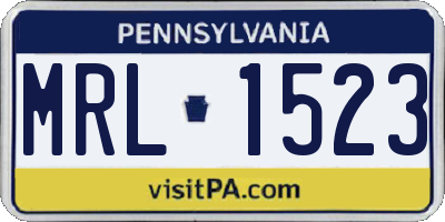 PA license plate MRL1523