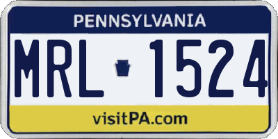 PA license plate MRL1524