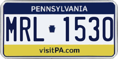 PA license plate MRL1530