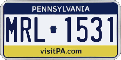 PA license plate MRL1531