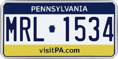 PA license plate MRL1534