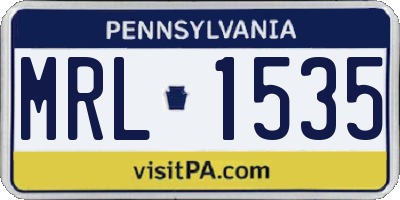 PA license plate MRL1535