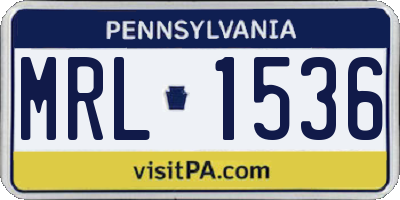 PA license plate MRL1536