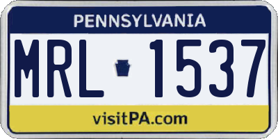 PA license plate MRL1537