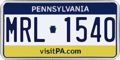 PA license plate MRL1540