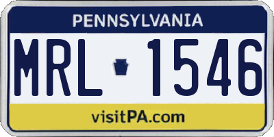 PA license plate MRL1546