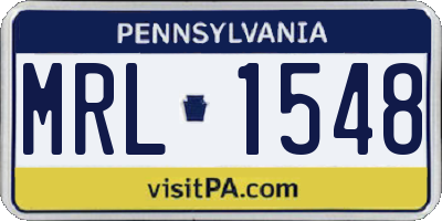 PA license plate MRL1548