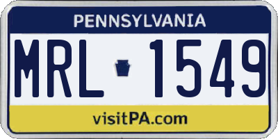 PA license plate MRL1549