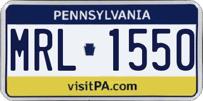 PA license plate MRL1550