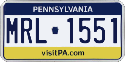 PA license plate MRL1551