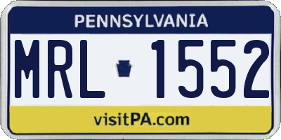 PA license plate MRL1552