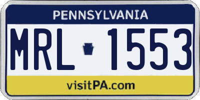 PA license plate MRL1553