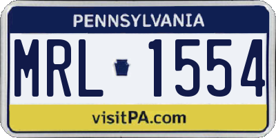 PA license plate MRL1554