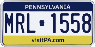 PA license plate MRL1558