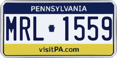 PA license plate MRL1559
