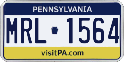 PA license plate MRL1564
