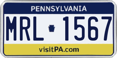 PA license plate MRL1567