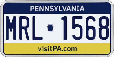 PA license plate MRL1568