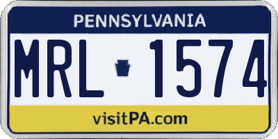 PA license plate MRL1574