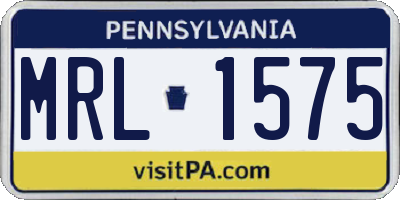 PA license plate MRL1575