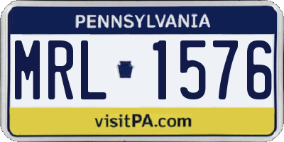 PA license plate MRL1576
