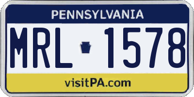 PA license plate MRL1578