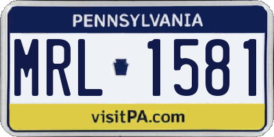 PA license plate MRL1581