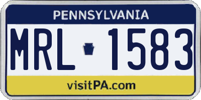PA license plate MRL1583