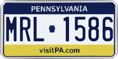 PA license plate MRL1586