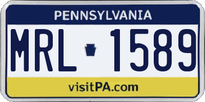 PA license plate MRL1589