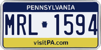 PA license plate MRL1594