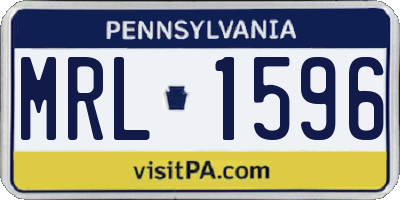 PA license plate MRL1596
