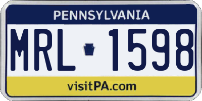 PA license plate MRL1598