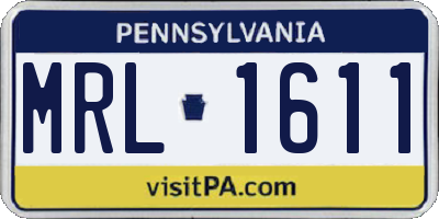 PA license plate MRL1611