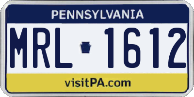 PA license plate MRL1612