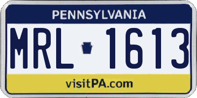 PA license plate MRL1613