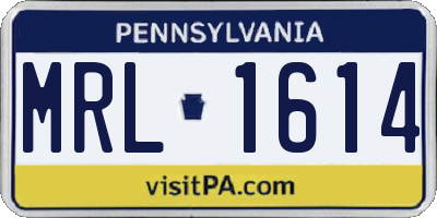 PA license plate MRL1614