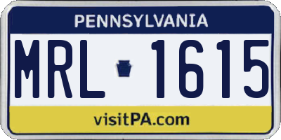 PA license plate MRL1615