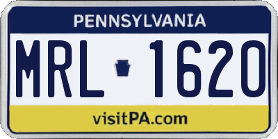 PA license plate MRL1620
