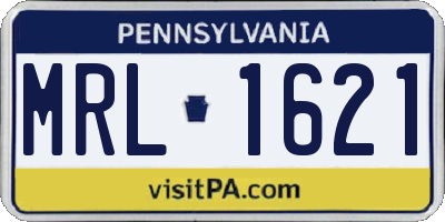 PA license plate MRL1621