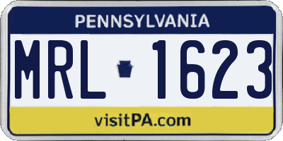 PA license plate MRL1623