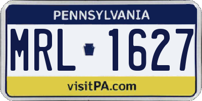 PA license plate MRL1627