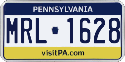 PA license plate MRL1628