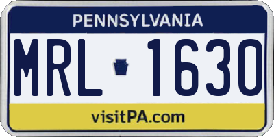 PA license plate MRL1630