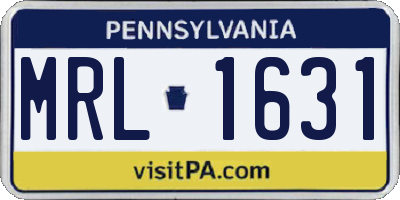 PA license plate MRL1631